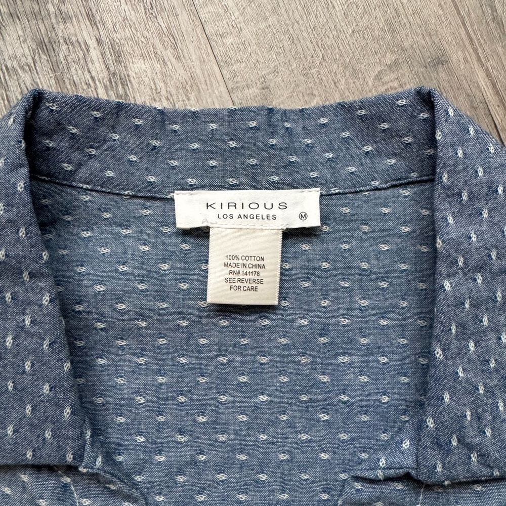Blue Button-Up Women's Top - Picture 2 of 3